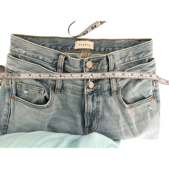 Pacsun Eco Medium Indigo Double Waistband Mid Rise Baggy Jeans Size 26 - Picture 6 of 15